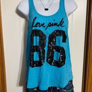 💙 PINK Victoria's Secret Bling Sequin Tank Top💙